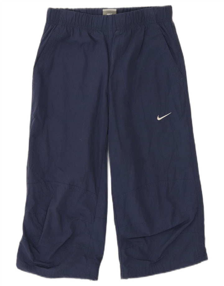 NIKE Boys Capri Tracksuit Trousers 10-11 Years Medium Navy Blue
