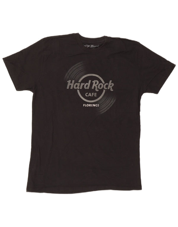 Hard Rock Cafe Mens Florence Graphic T-Shirt Top Large Black Cotton