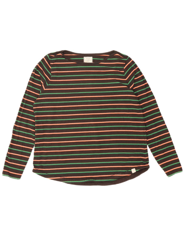 Fat Face Womens Top Long Sleeve UK 18 XL Black Striped