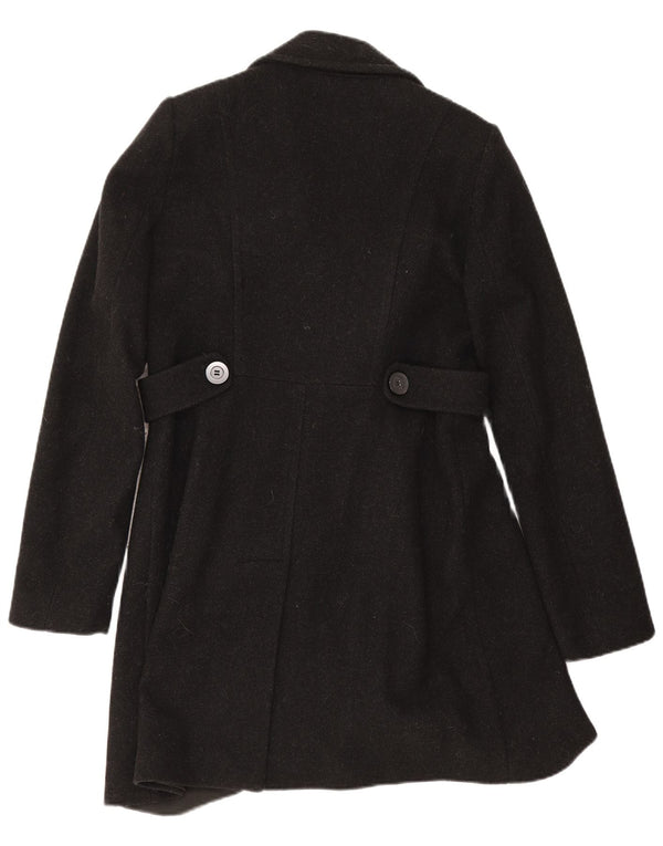 Liu Jo Mens Double Breasted Coat IT 46 Small Black Wool
