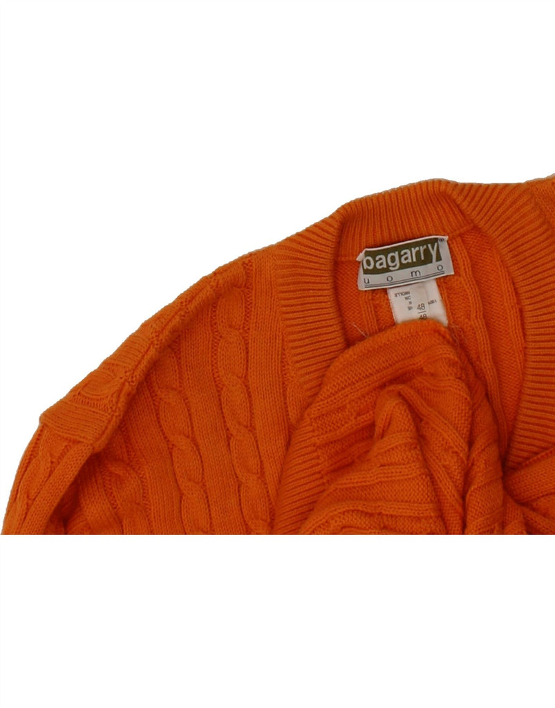 BAGARRY Mens Uomo V-Neck Jumper Sweater IT 48 Medium Orange Cotton Vintage Bagarry and Second-Hand Bagarry from Messina Hembry 