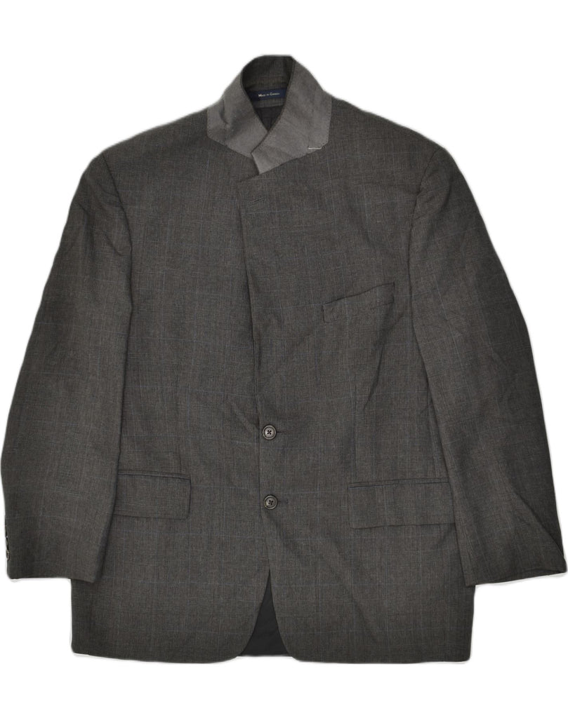 CHAPS Mens 2 Button Blazer Jacket UK 38 Medium Grey Check Virgin Wool | Vintage Chaps | Thrift | Second-Hand Chaps | Used Clothing | Messina Hembry 