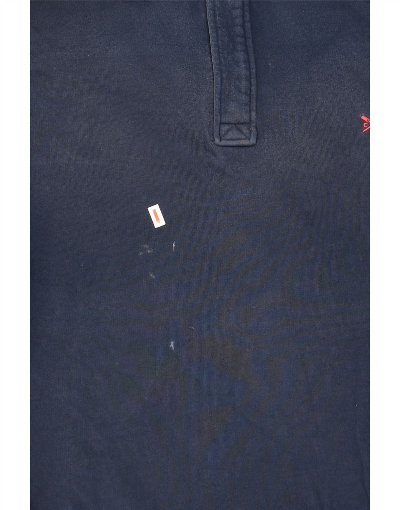 CREW CLOTHING Mens Graphic Zip Neck Sweatshirt Jumper Large Navy Blue | Vintage Crew Clothing | Thrift | Second-Hand Crew Clothing | Used Clothing | Messina Hembry 