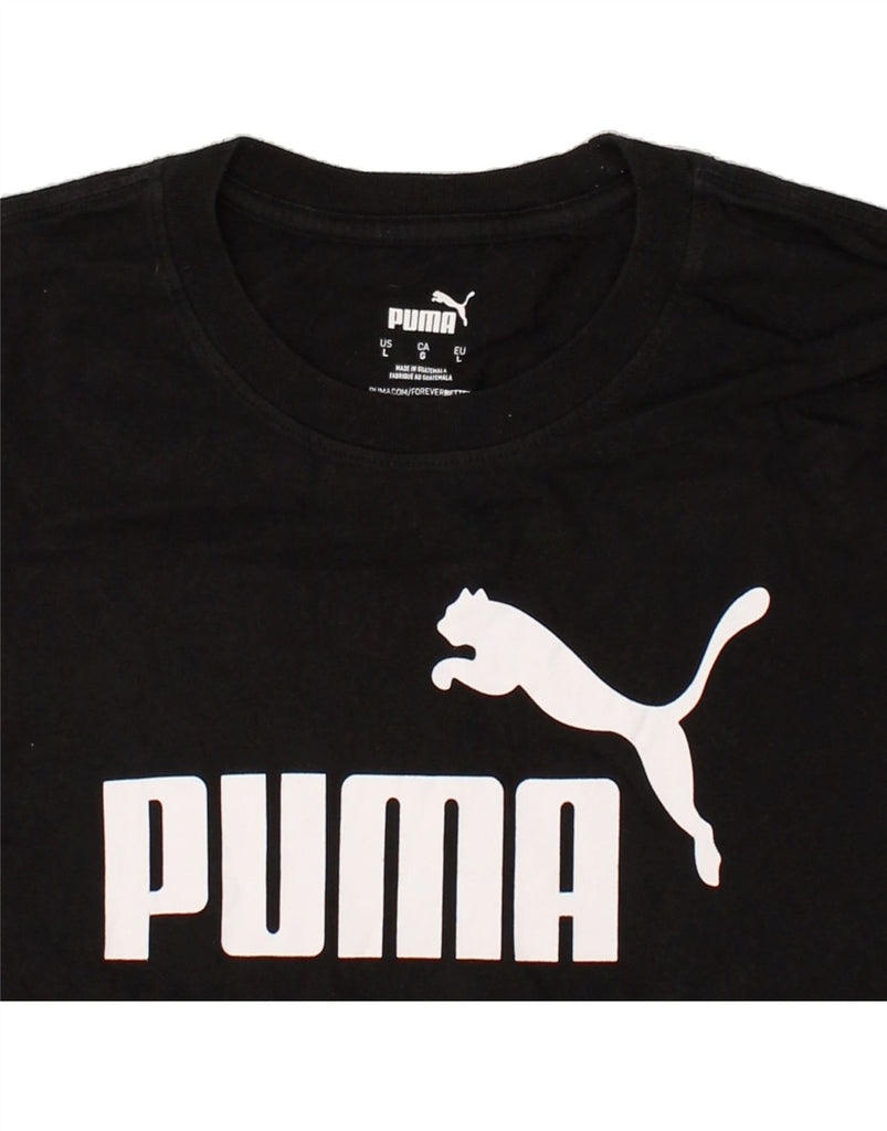 PUMA Mens Graphic T-Shirt Top Large Black Cotton | Vintage Puma | Thrift | Second-Hand Puma | Used Clothing | Messina Hembry 