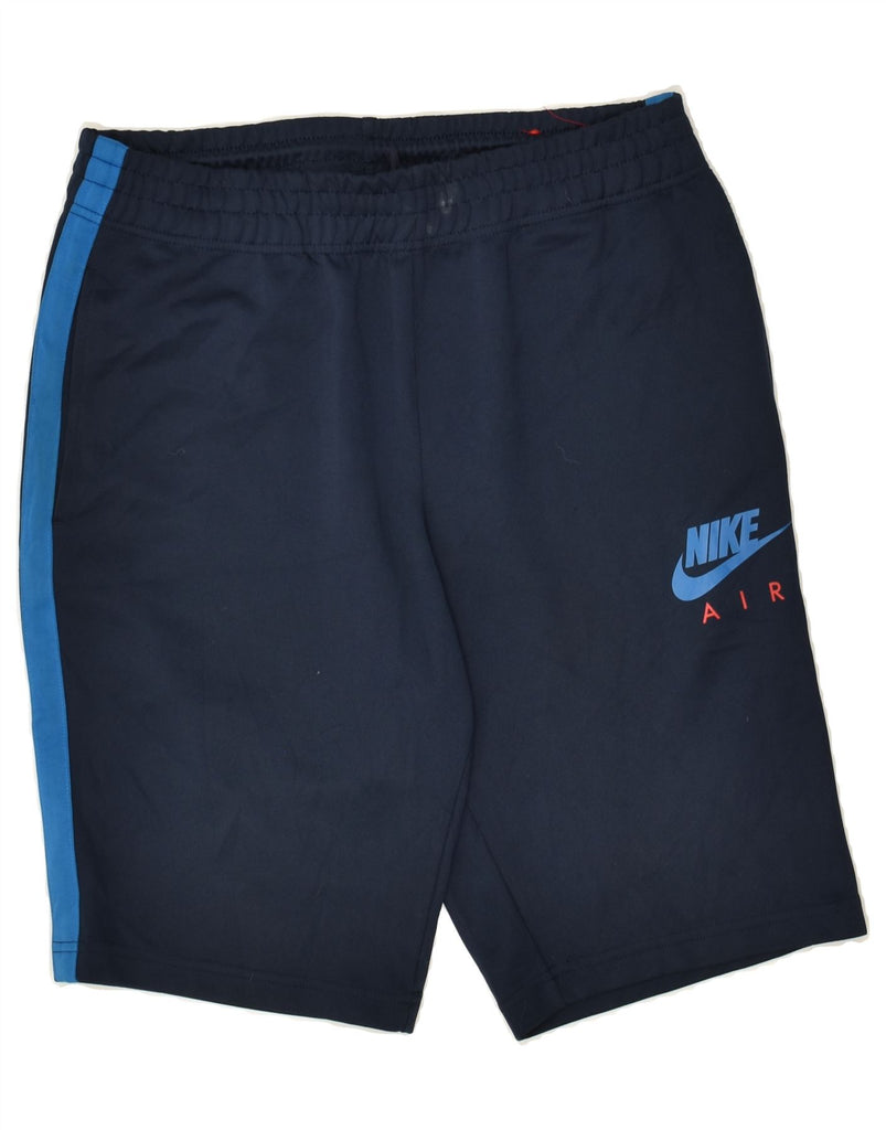 NIKE Mens Graphic Sport Shorts Medium Navy Blue Polyester | Vintage Nike | Thrift | Second-Hand Nike | Used Clothing | Messina Hembry 