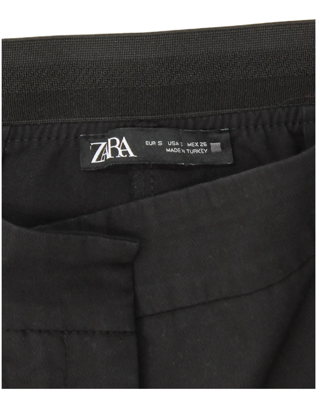 Zara Womens Slim Chino Trousers Small W26 L27 Black
