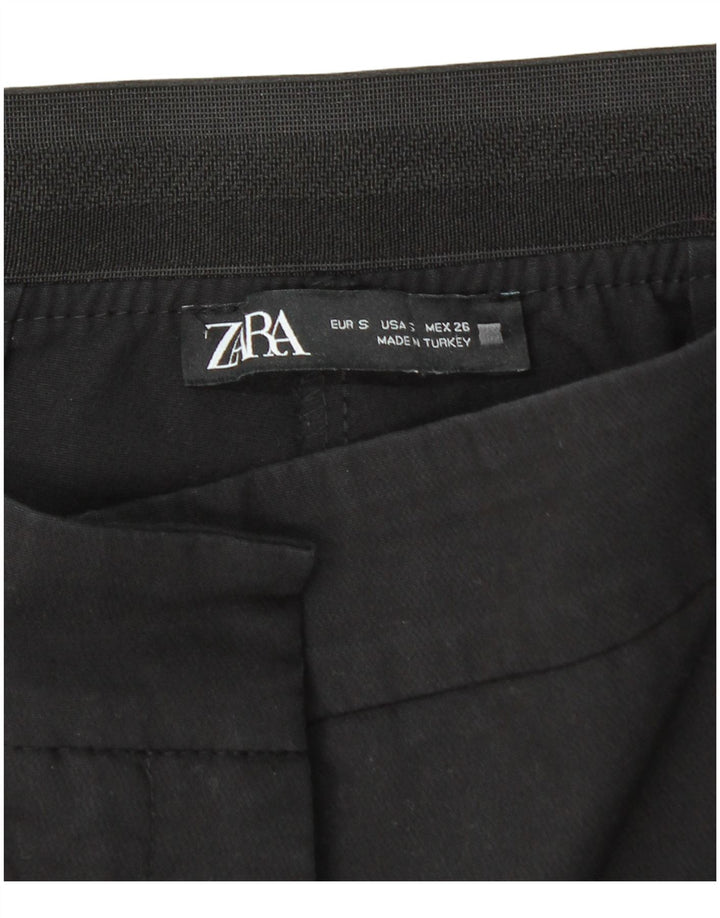 Zara Womens Slim Chino Trousers Small W26 L27 Black