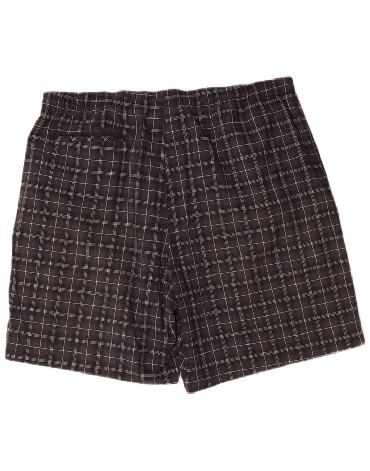 Adidas Mens Sport Shorts XL Black Check Polyester