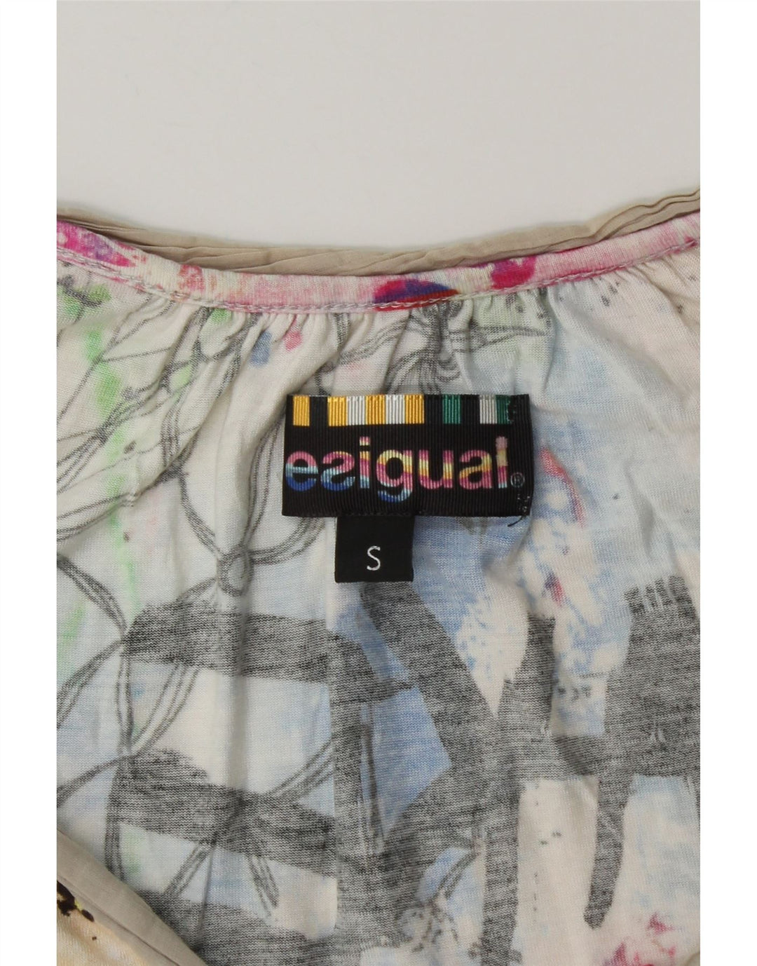 DESIGUAL Womens Graphic Bubble Dress UK 8 Small Multicoloured Tie Dye