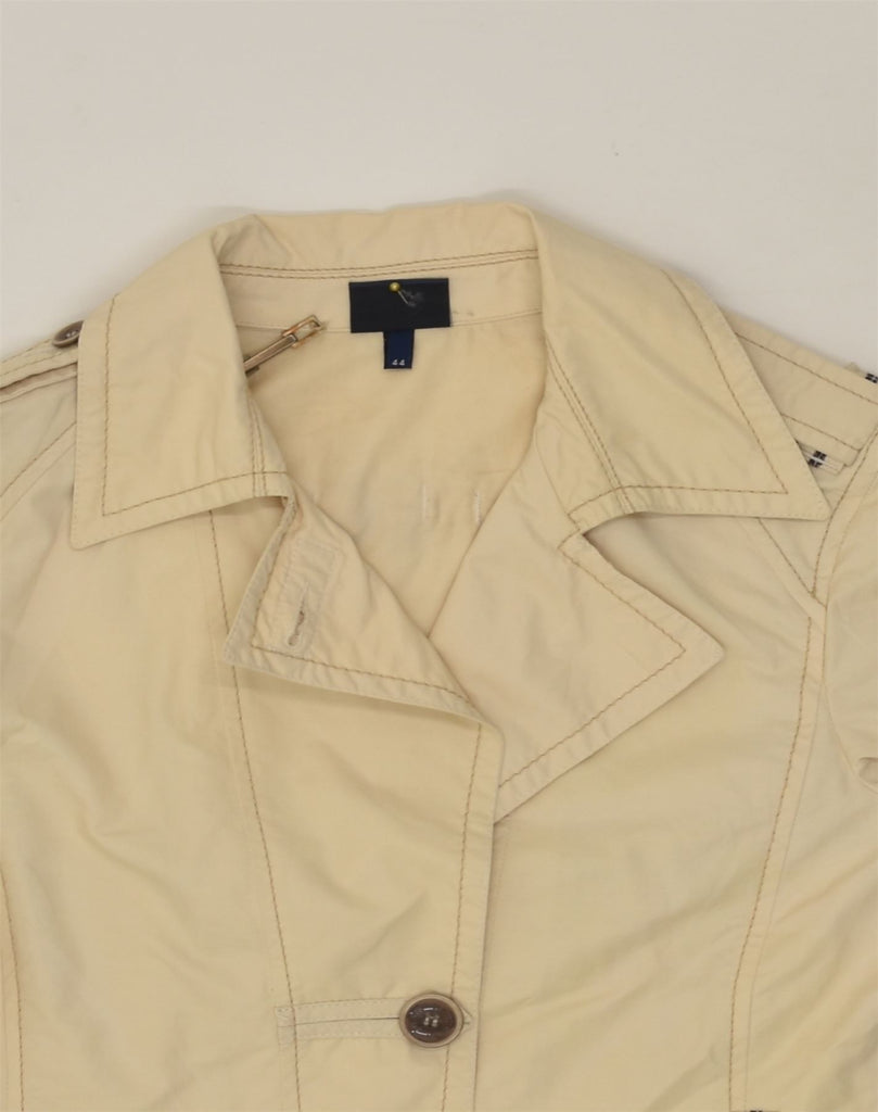 TRUSSARDI JEANS Womens Military Jacket IT 44 Medium Beige Cotton | Vintage Trussardi Jeans | Thrift | Second-Hand Trussardi Jeans | Used Clothing | Messina Hembry 