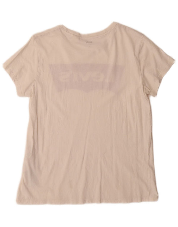 Levi's Womens Graphic T-Shirt Top UK 10 Small White Cotton