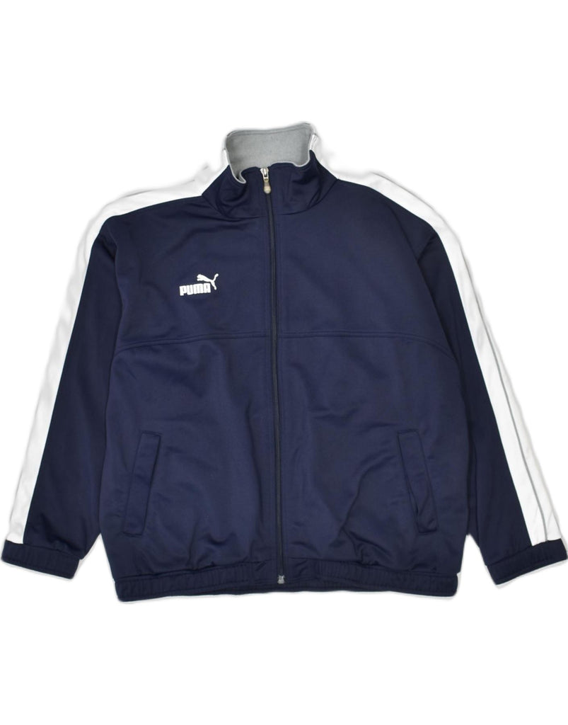 PUMA Boys Tracksuit Top Jacket 11-12 Years Navy Blue Polyester | Vintage | Thrift | Second-Hand | Used Clothing | Messina Hembry 