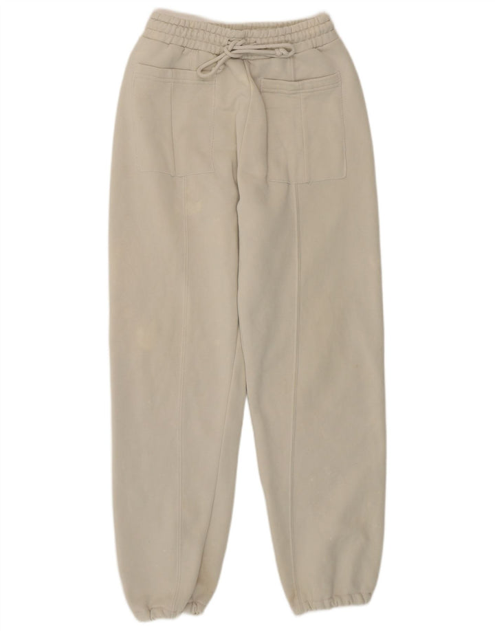 Zara Womens Tracksuit Trousers Joggers UK 8 Small Off White