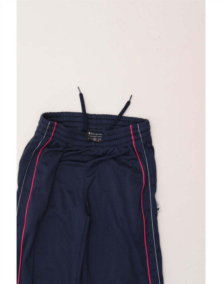 CHAMPION Girls Tracksuit Trousers 9-10 Years Medium Navy Blue Polyester Vintage Champion and Second-Hand Champion from Messina Hembry 