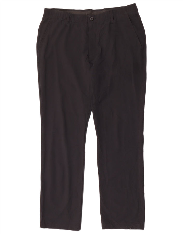 UNDER ARMOUR Mens Straight Chino Trousers W38 L32 Black Polyester