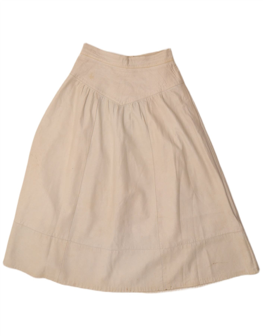 Vintage Womens Leather 2 Piece Skirt Set UK 12 Medium W26  Off White