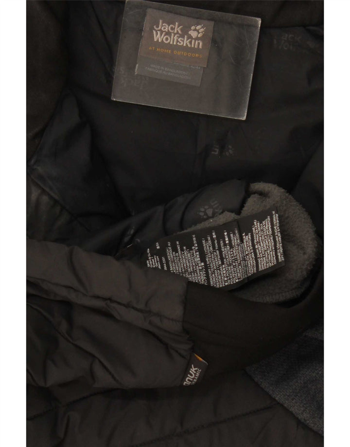 Jack Wolfskin Womens Padded Jacket UK 16 Large Black Colourblock Polyester