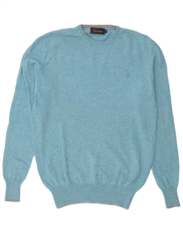Elvstrom Mens Crew Neck Jumper Sweater Large Blue Flecked Wool