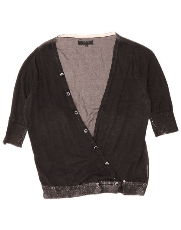 Guess Womens 3/4 Sleeve Cardigan Sweater UK 12 Medium Grey