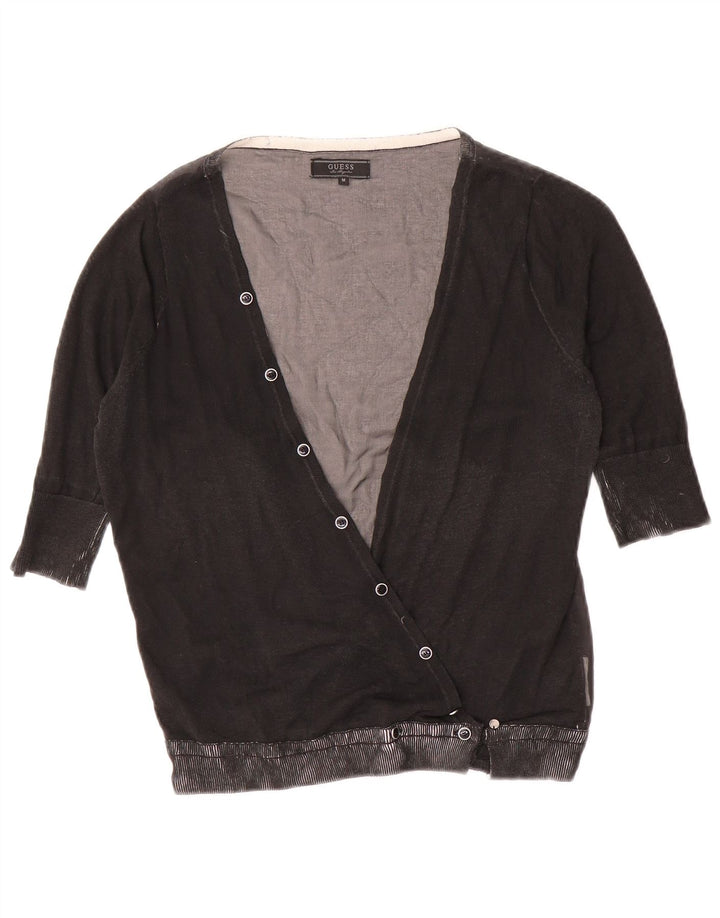 Guess Womens 3/4 Sleeve Cardigan Sweater UK 12 Medium Grey