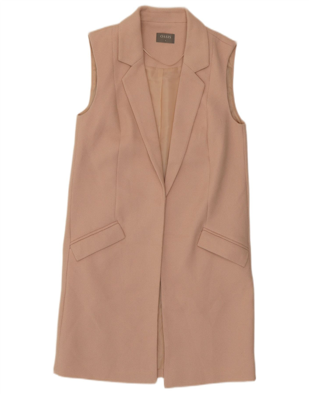 Oasis Womens Longline Waistcoat UK 8 Small  Pink Polyester