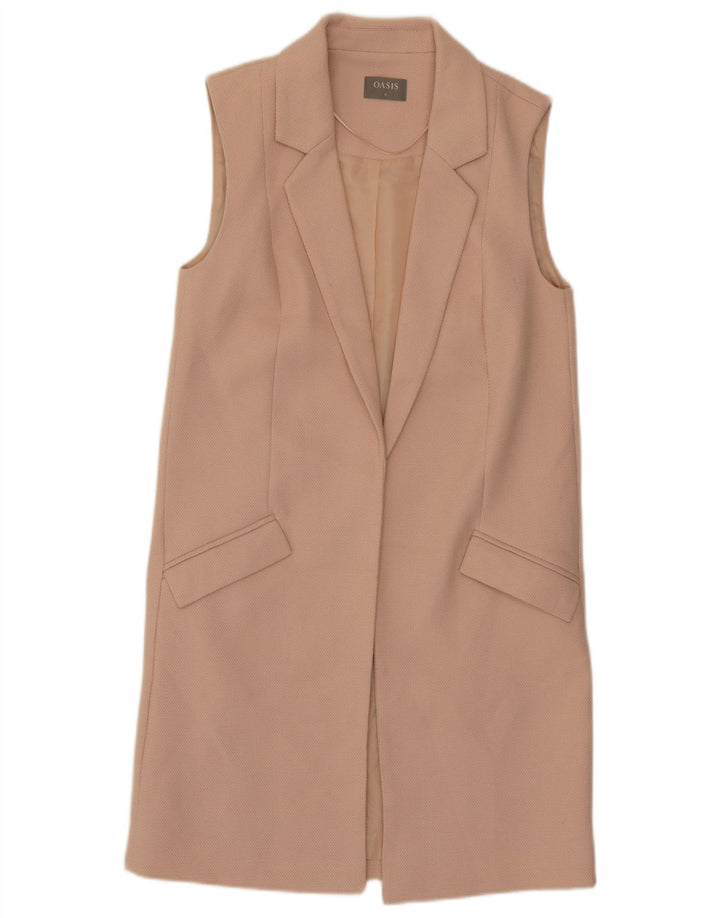 Oasis Womens Longline Waistcoat UK 8 Small  Pink Polyester