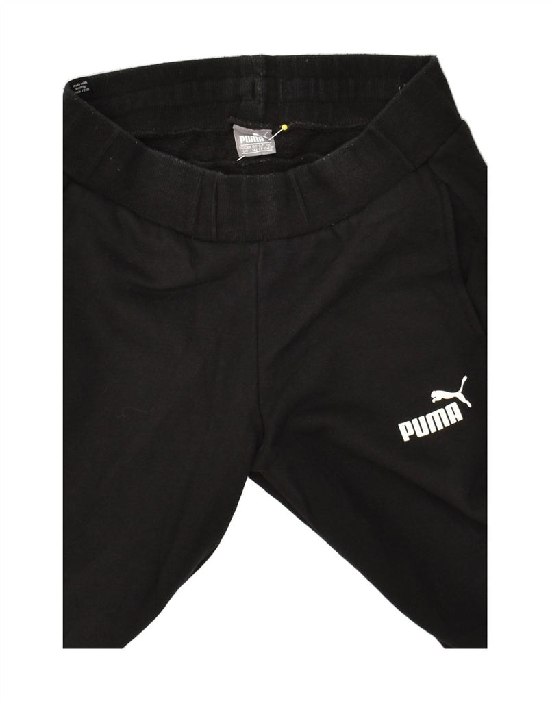 PUMA Boys Tracksuit Trousers Joggers 11-12 Years Black Cotton | Vintage Puma | Thrift | Second-Hand Puma | Used Clothing | Messina Hembry 