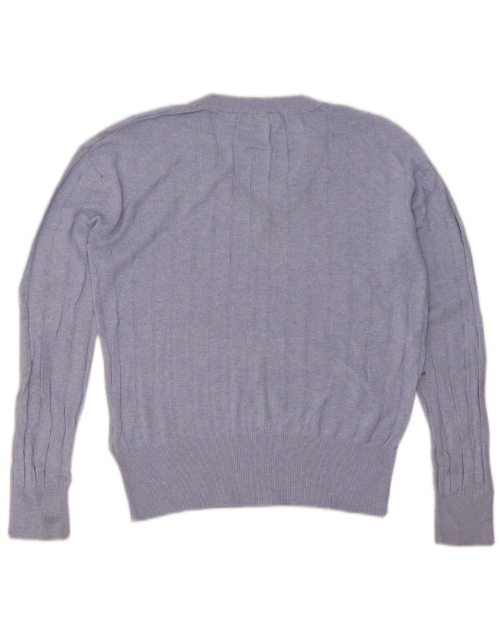 Marks & Spencer Womens V-Neck Jumper Sweater UK 10 Small Blue