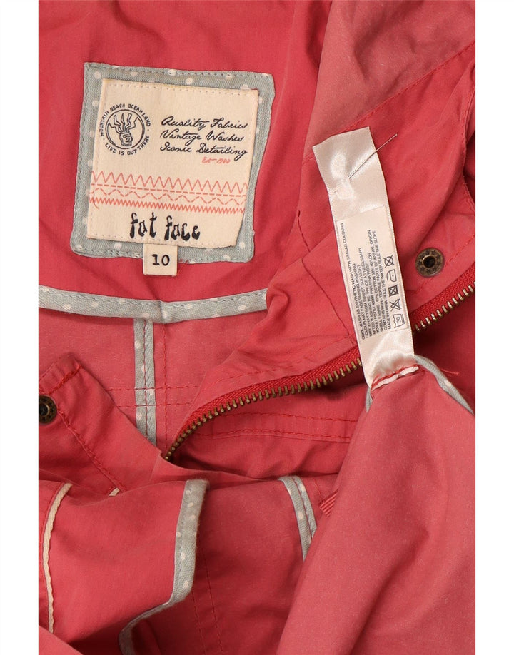 Fat Face Womens Hooded Duffle Jacket UK 10 Small Pink Cotton
