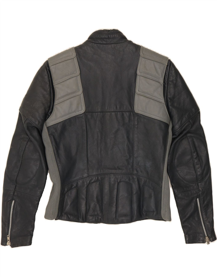 MQP Womens Motorcycle Leather Racer Jacket IT 44 Medium Black Leather Vintage MQP and Second-Hand MQP from Messina Hembry 