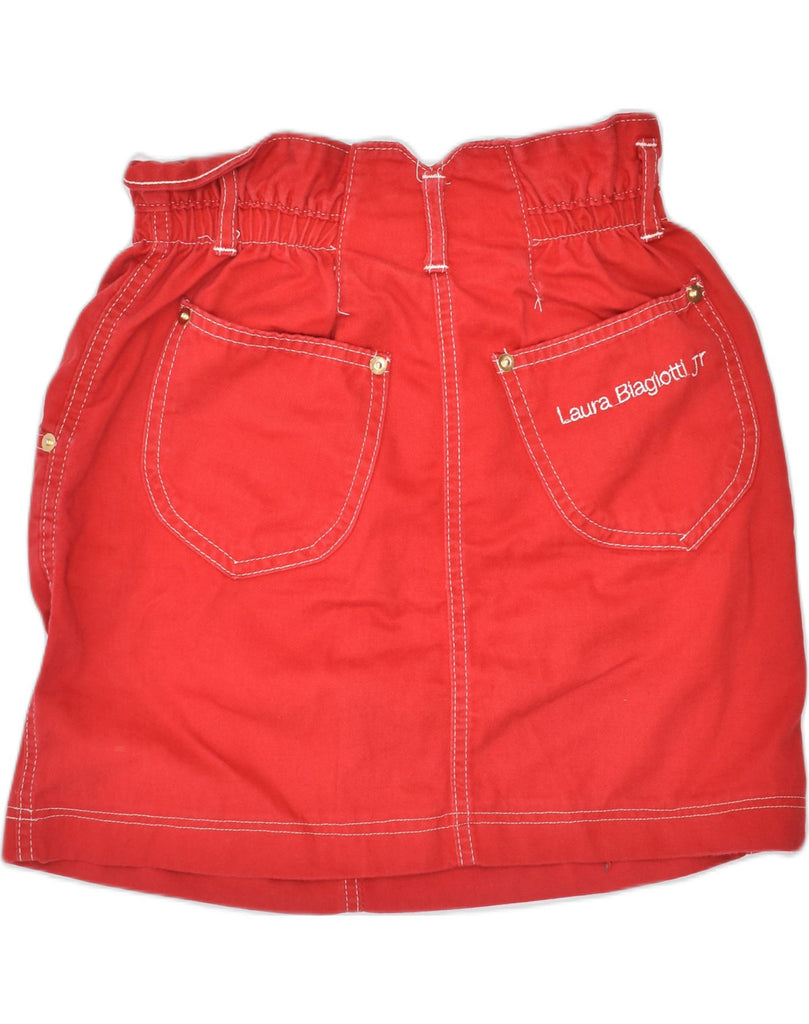 LAURA BIAGIOTTI Girls Denim Skirt 15-16 Years W28 Red Cotton | Vintage | Thrift | Second-Hand | Used Clothing | Messina Hembry 