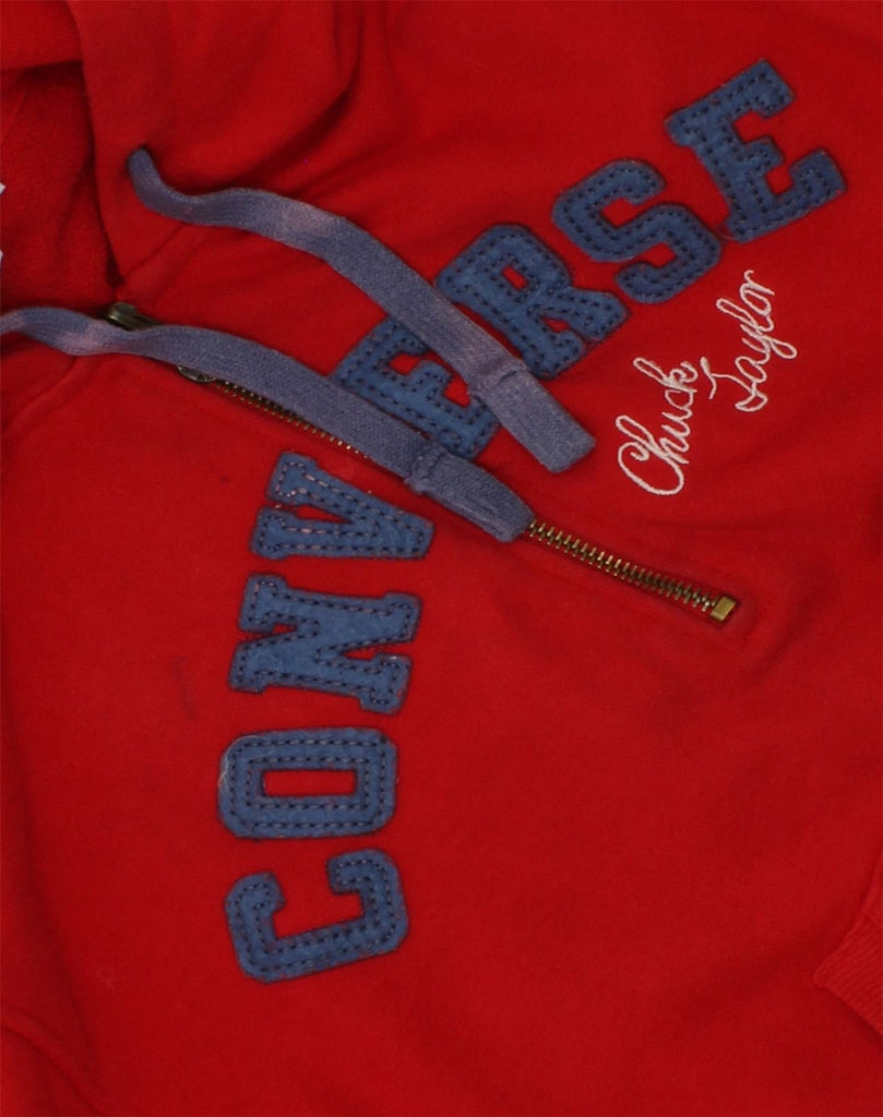 CONVERSE Boys All Star Graphic Zip Neck Hoodie Jumper 11-12 Years Red | Vintage Converse | Thrift | Second-Hand Converse | Used Clothing | Messina Hembry 