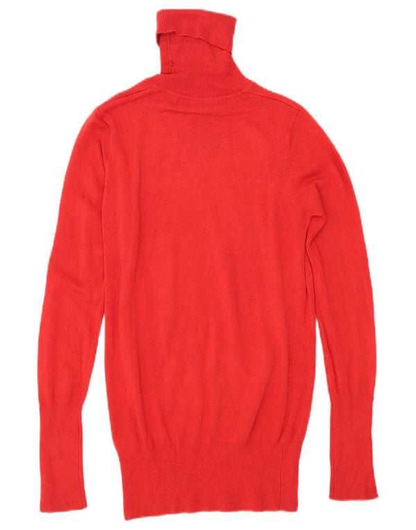 Zara Womens Roll Neck Jumper Sweater UK 10 Small Red Rayon