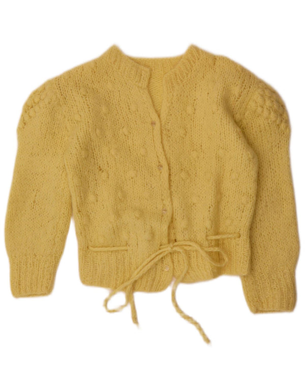 Vintage Girls Cardigan Sweater 9-10 Years Yellow