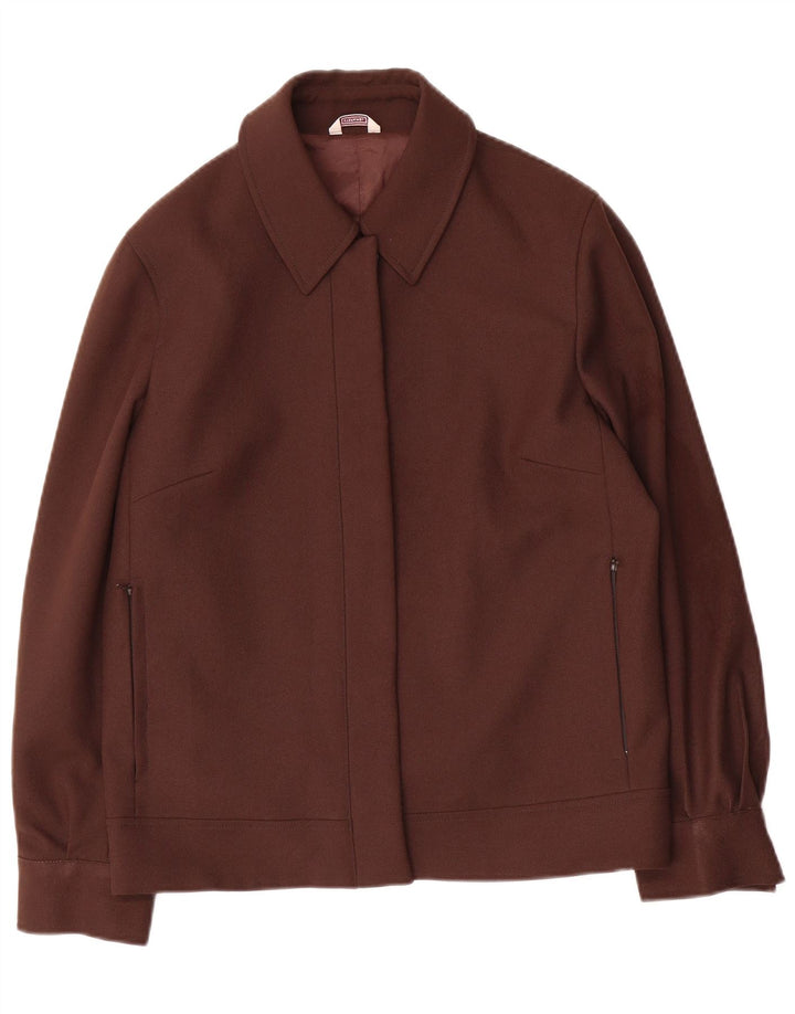 Stefanel Womens Bomber Jacket IT 44 Medium Brown Polyester