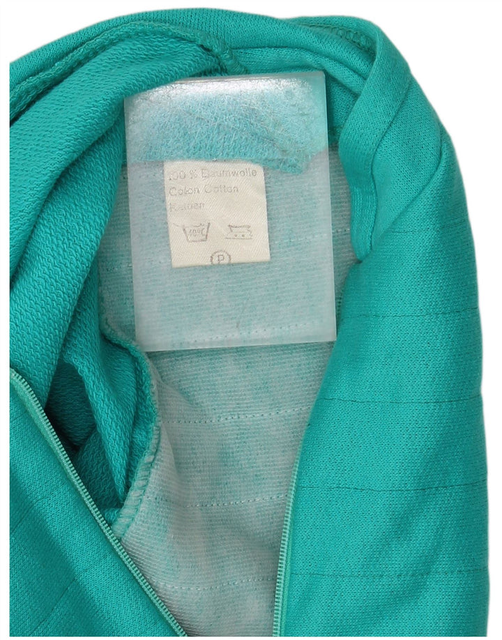 GLOBE TROTTER Womens Zip Neck Sweatshirt Jumper UK 14 Medium Blue Cotton