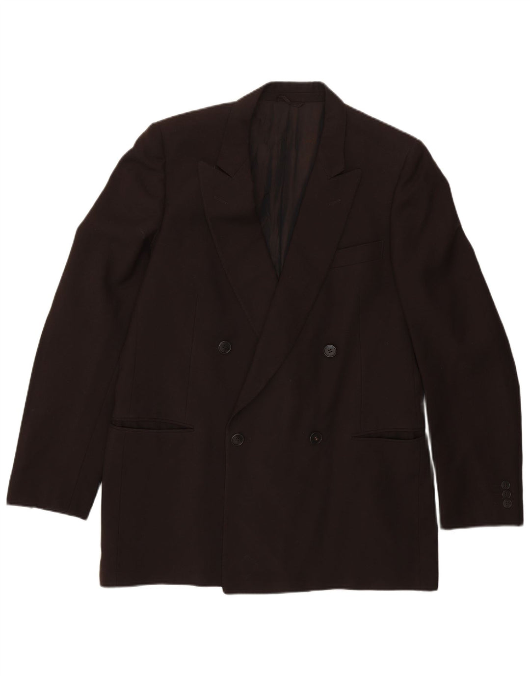 Cerruti 1881 Mens Double Breasted Blazer Jacket IT 52 XL Brown Wool Classic