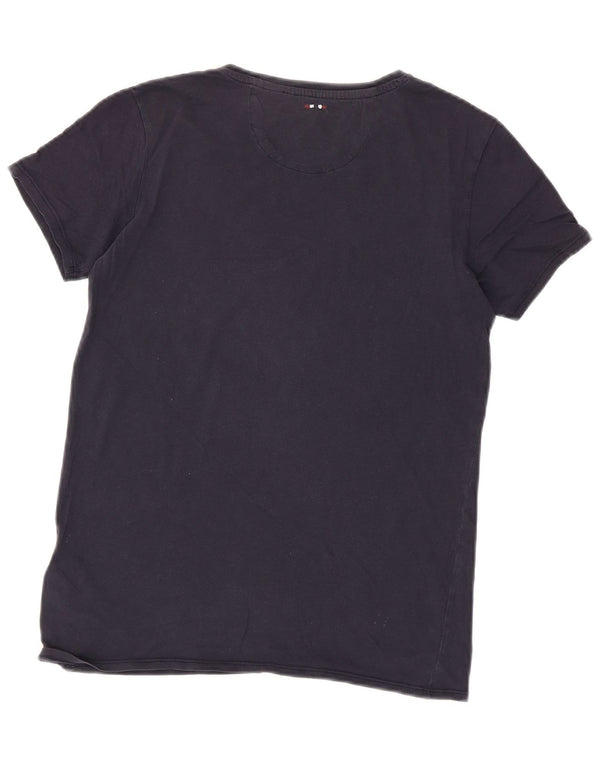 Napapijri Boys Geographic Graphic T-Shirt Top 13-14 Years Navy Blue Cotton