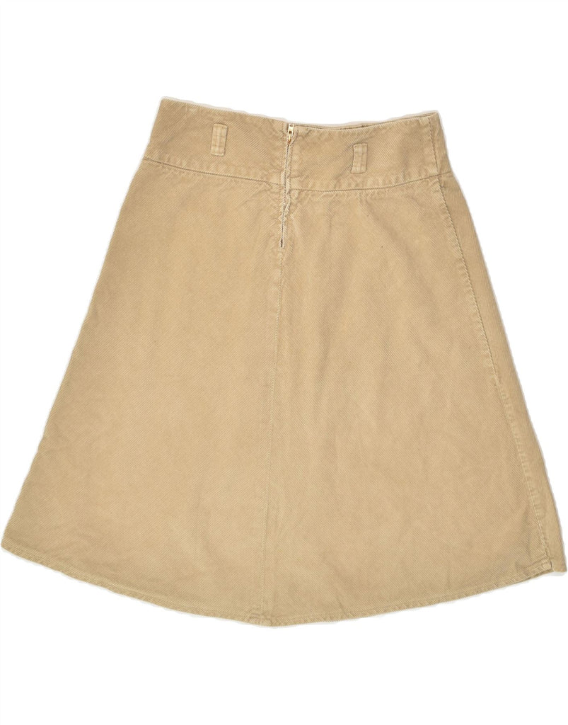 BENETTON Womens A-Line Skirt IT 42 Medium W28 Beige Cotton | Vintage Benetton | Thrift | Second-Hand Benetton | Used Clothing | Messina Hembry 