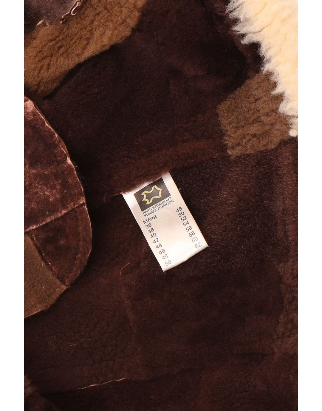 VINTAGE Womens Shearling Gilet EU 36 Small Brown Patchwork Leather