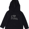 PUMA Baby Girls Graphic Hoodie Jumper 18-24 Months Navy Blue Cotton | Vintage Puma | Thrift | Second-Hand Puma | Used Clothing | Messina Hembry 
