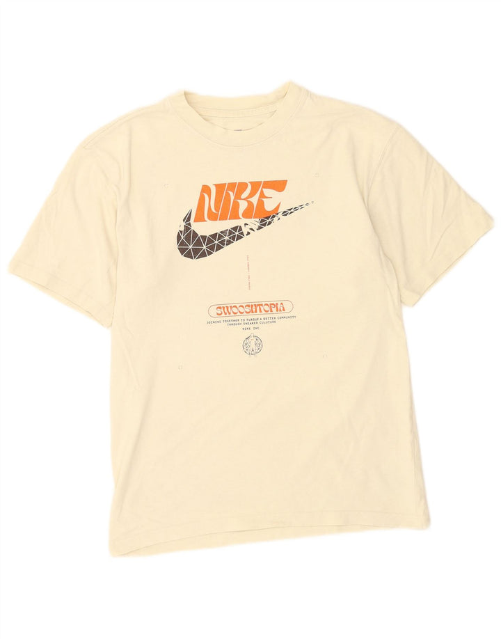 Nike Mens Graphic T-Shirt Top XS Beige Cotton