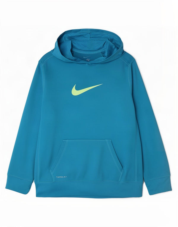 Nike Womens Therma-Fit Graphic Hoodie Jumper UK 18 XL Blue Polyester
