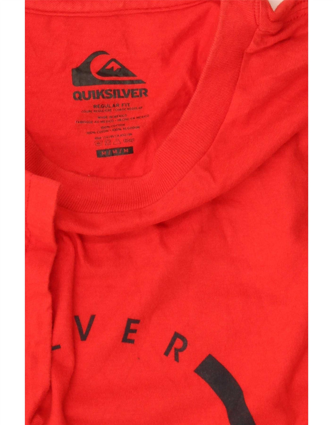 Quiksilver Mens Regular Fit Graphic T-Shirt Top Medium Red Cotton