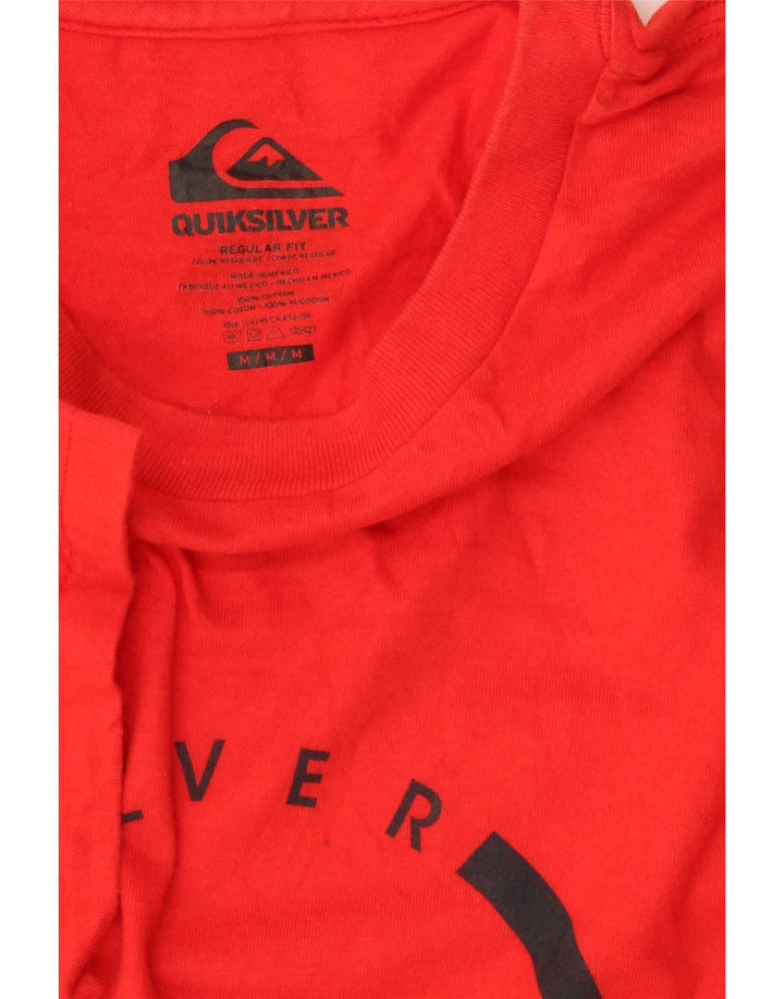 Quiksilver Mens Regular Fit Graphic T-Shirt Top Medium Red Cotton