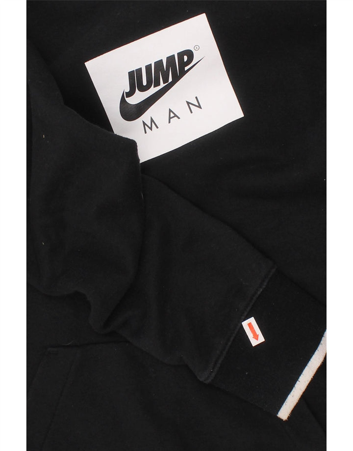 JORDAN Boys Graphic Hoodie Jumper 12-13 Years Large Black Cotton