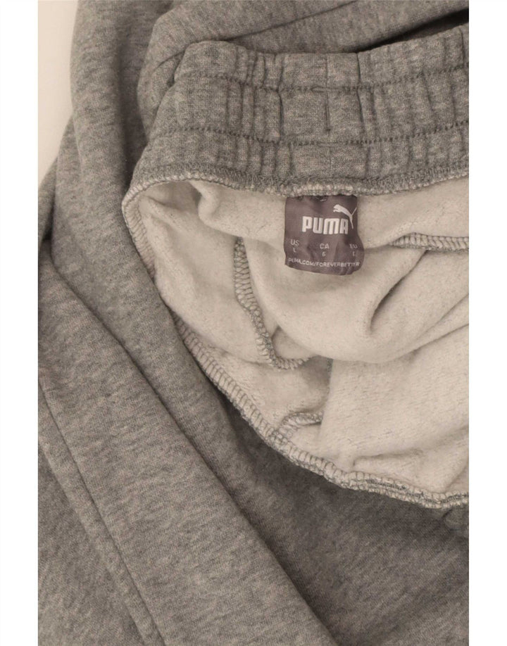 Puma Mens Graphic Tracksuit Trousers Joggers Large Grey Cotton