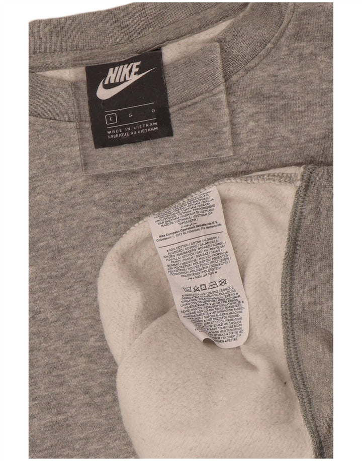 NIKE Mens Sweatshirt Jumper Large Grey Cotton
