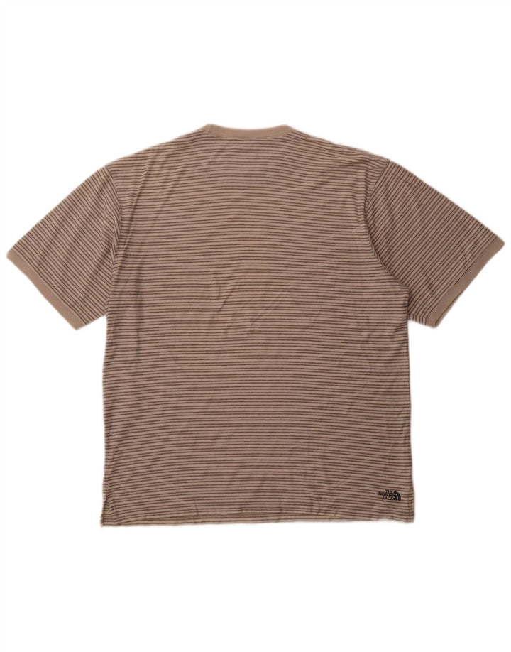 THE NORTH FACE Mens T-Shirt Top Medium Grey Striped Cotton