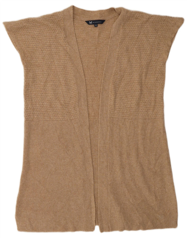 CREW CLOTHING Womens Longline Cardigan Sweater UK 14 Medium Beige